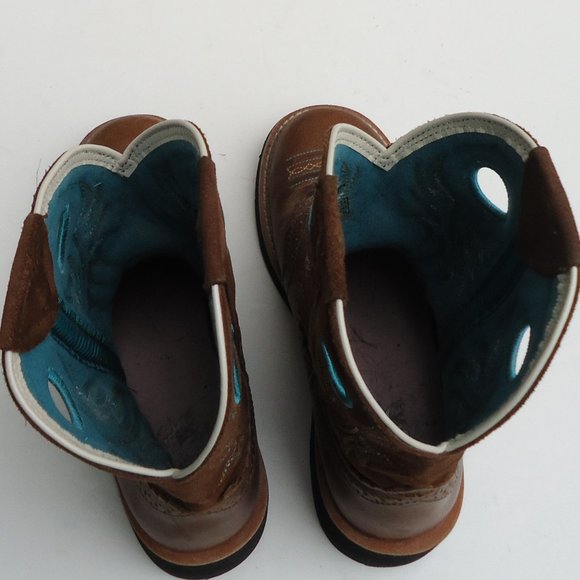 SIZE 7 B. Ariat FatBaby Brown Leather Boots Women's. - Picture 12 of 16